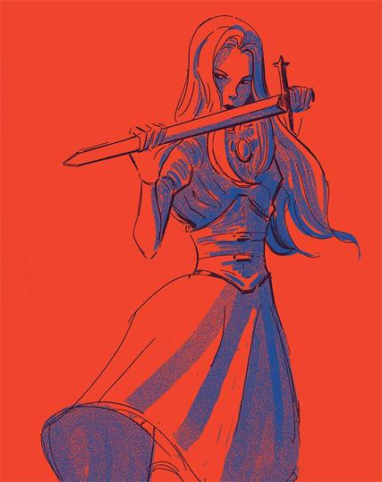 sketch of catiua pavel from tactics ogre
